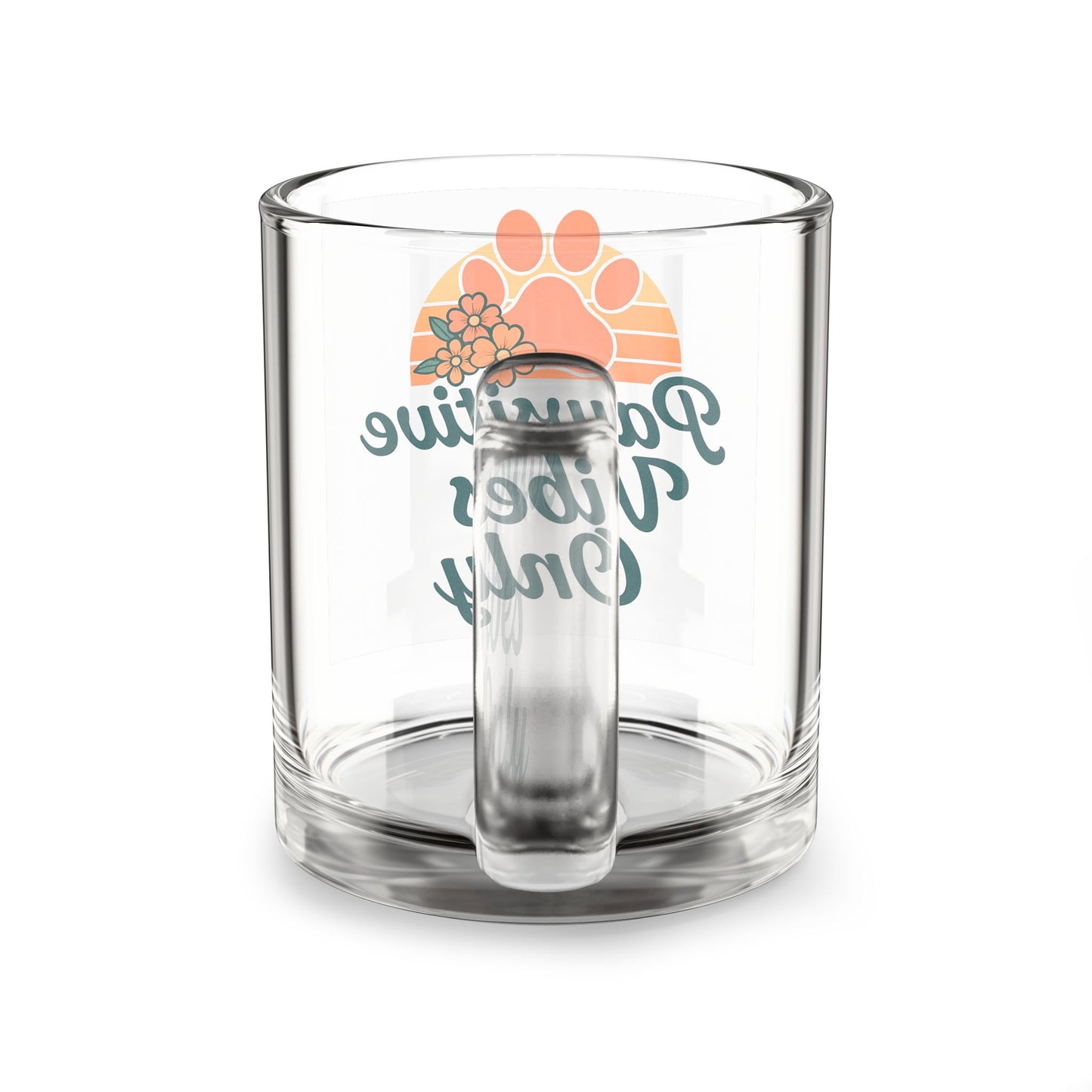 Pawsitive Vibes Only Glass Mug, Coffee Cup, Pet Lover Gift, Cute Mug for Dog Owners, Inspirational Drinkware, Gift for Animal Lovers