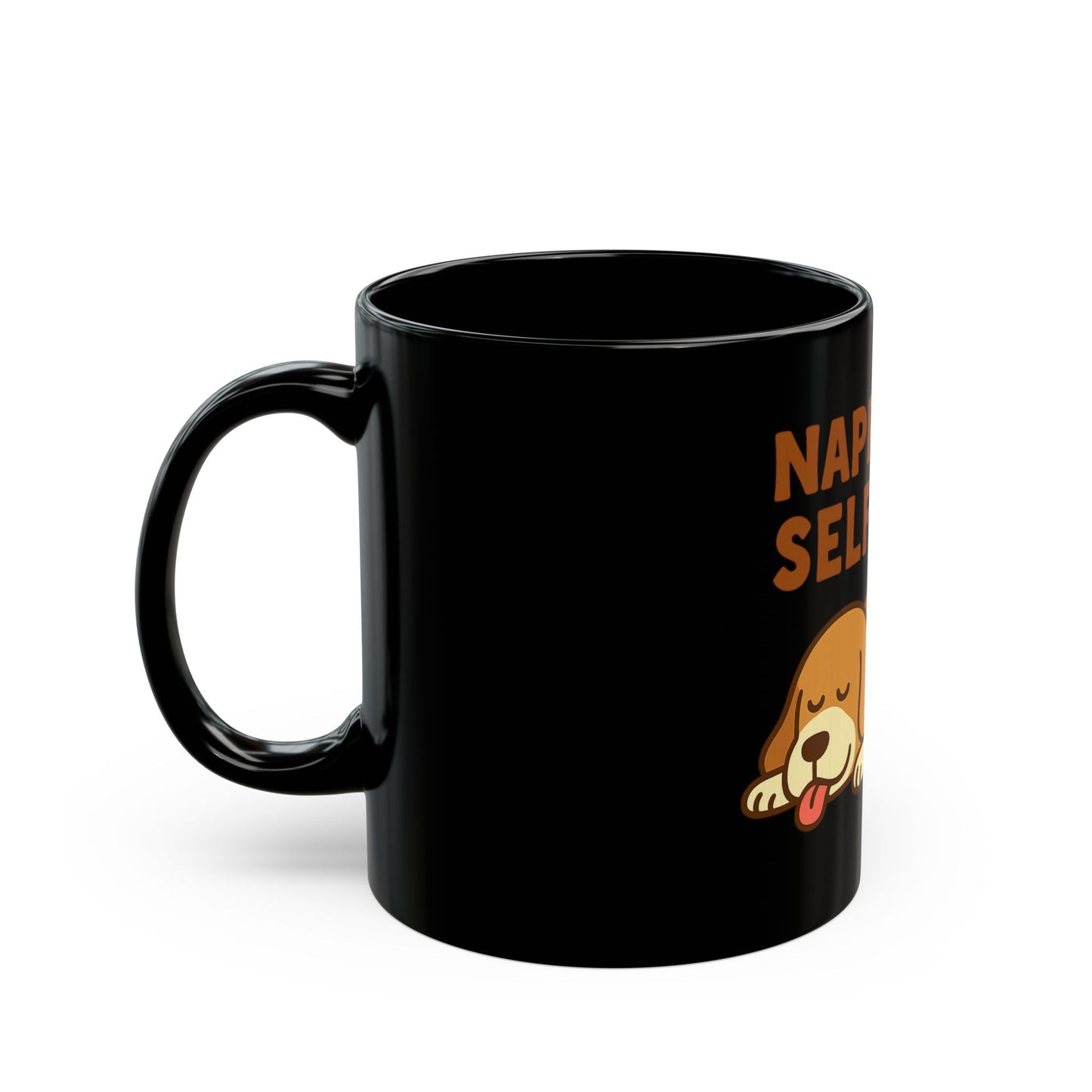Napping is Self-Care Mug, Funny Dog Coffee Cup, Gift for Dog Lovers, Self-Care Reminder Mug, 11oz 15oz Black Coffee Mug