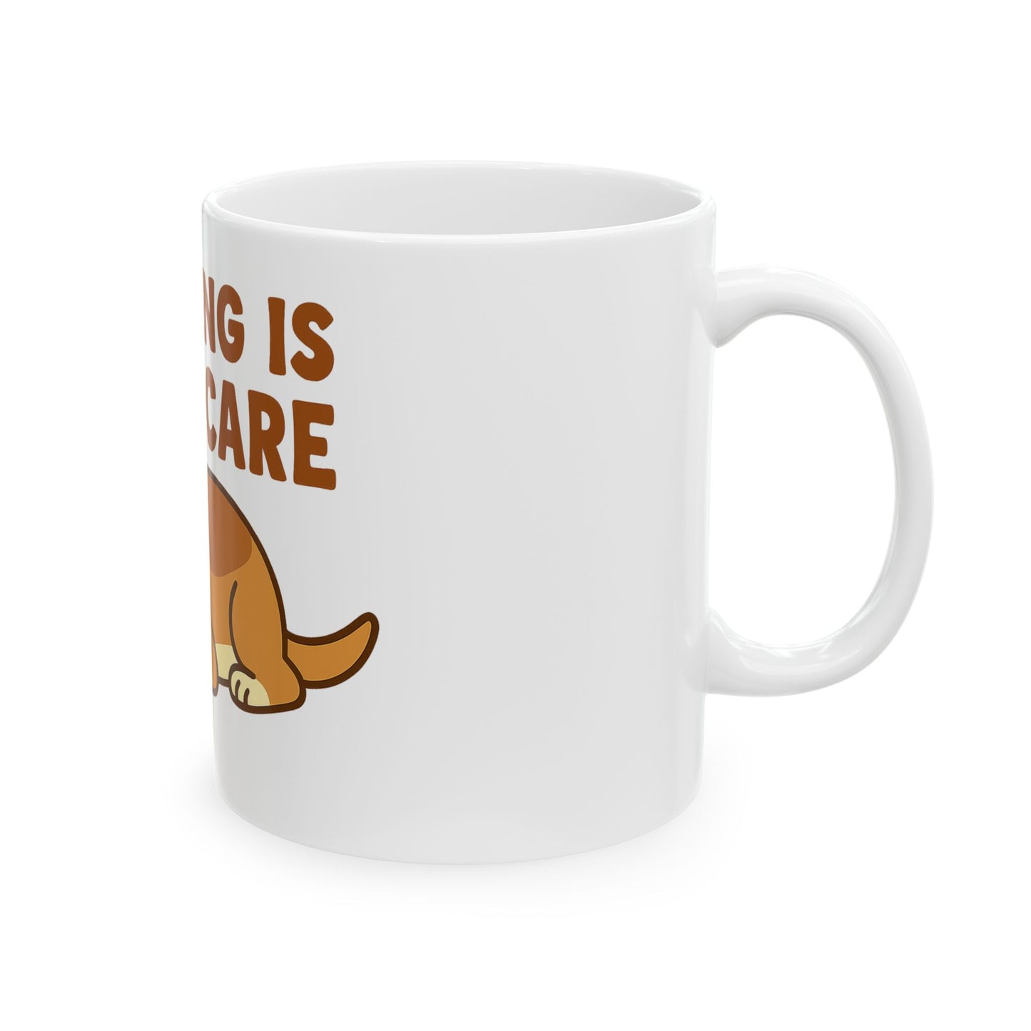 Napping is Self-Care Ceramic Mug - Cute Dog Coffee Cup, Gifts for Dog Lovers, Relaxation Mug, Fun Office Drinkware, Pet Lover's Gift
