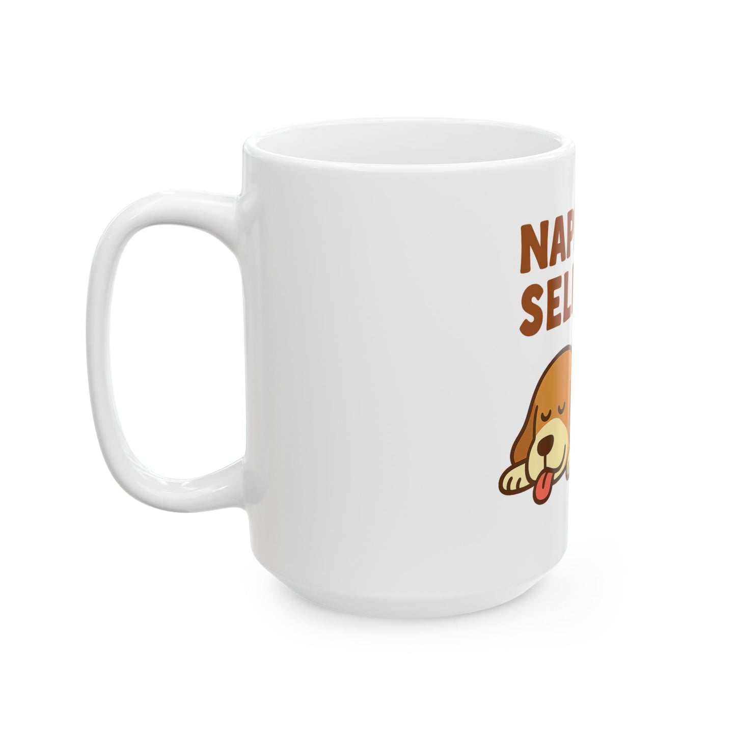 Napping is Self-Care Ceramic Mug - Cute Dog Coffee Cup, Gifts for Dog Lovers, Relaxation Mug, Fun Office Drinkware, Pet Lover's Gift
