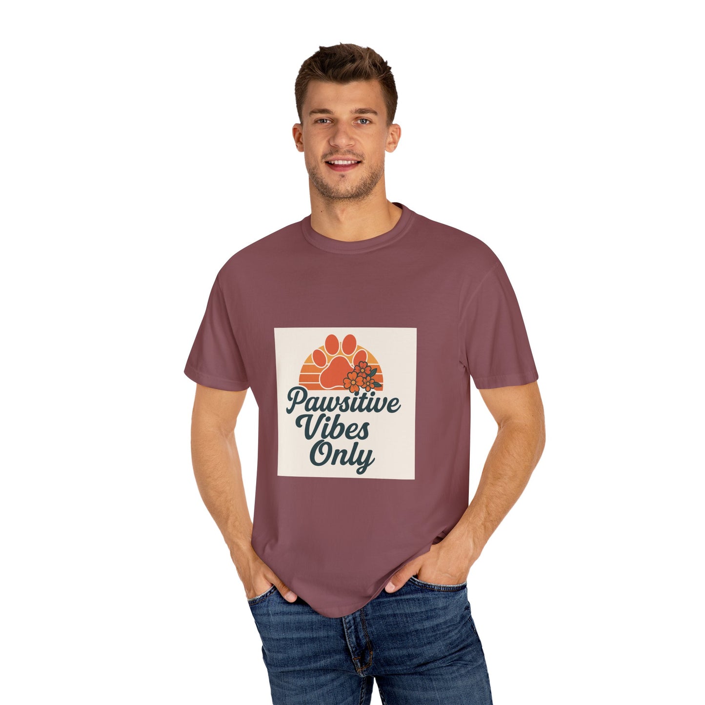 Pawsitive Vibes Only Unisex T-Shirt - Fun Pet Lover Tee