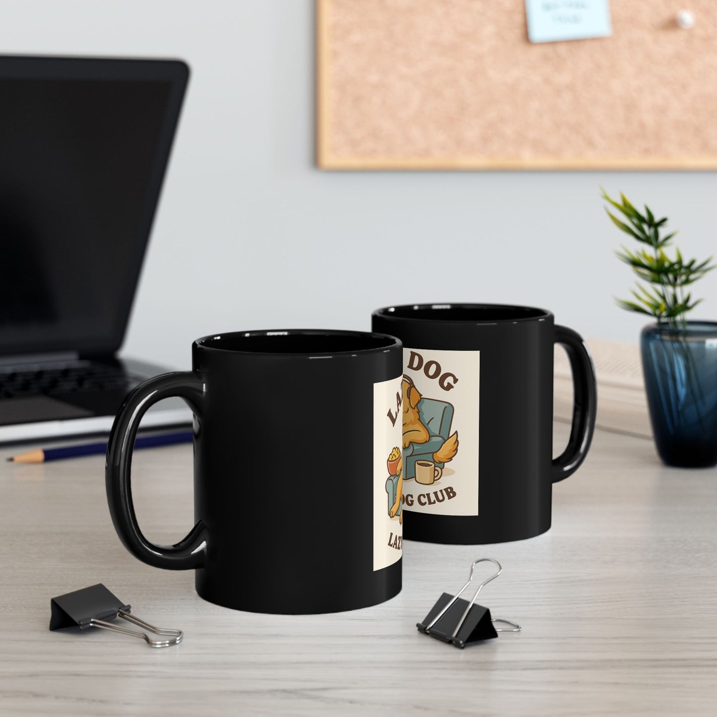 Lazy Dog Club Mug, Black Coffee Mug, Dog Lover Gift, Pet Owner Mug, Funny Dog Mug, Dog Mom Gift, Cozy Home Decor