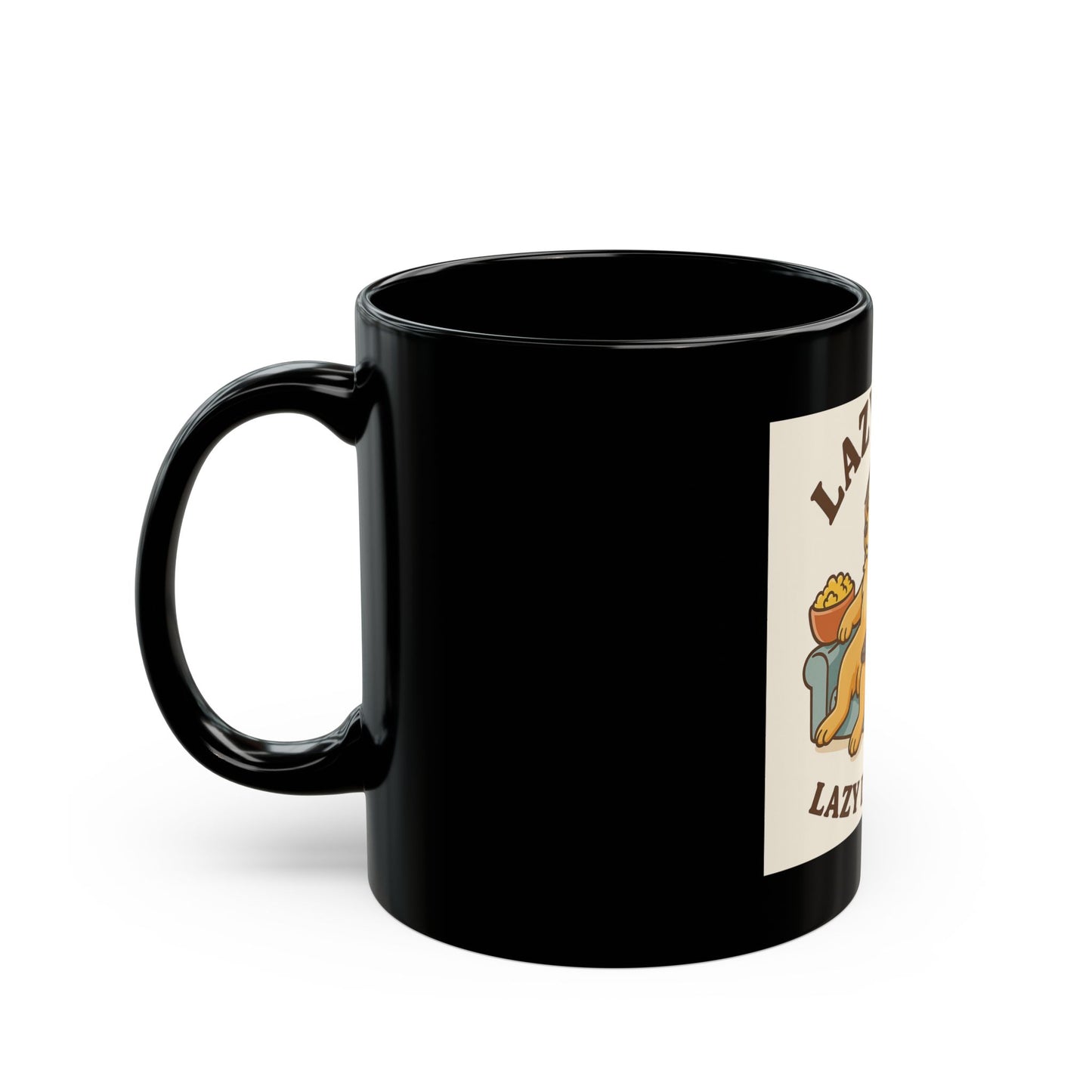 Lazy Dog Club Mug, Black Coffee Mug, Dog Lover Gift, Pet Owner Mug, Funny Dog Mug, Dog Mom Gift, Cozy Home Decor