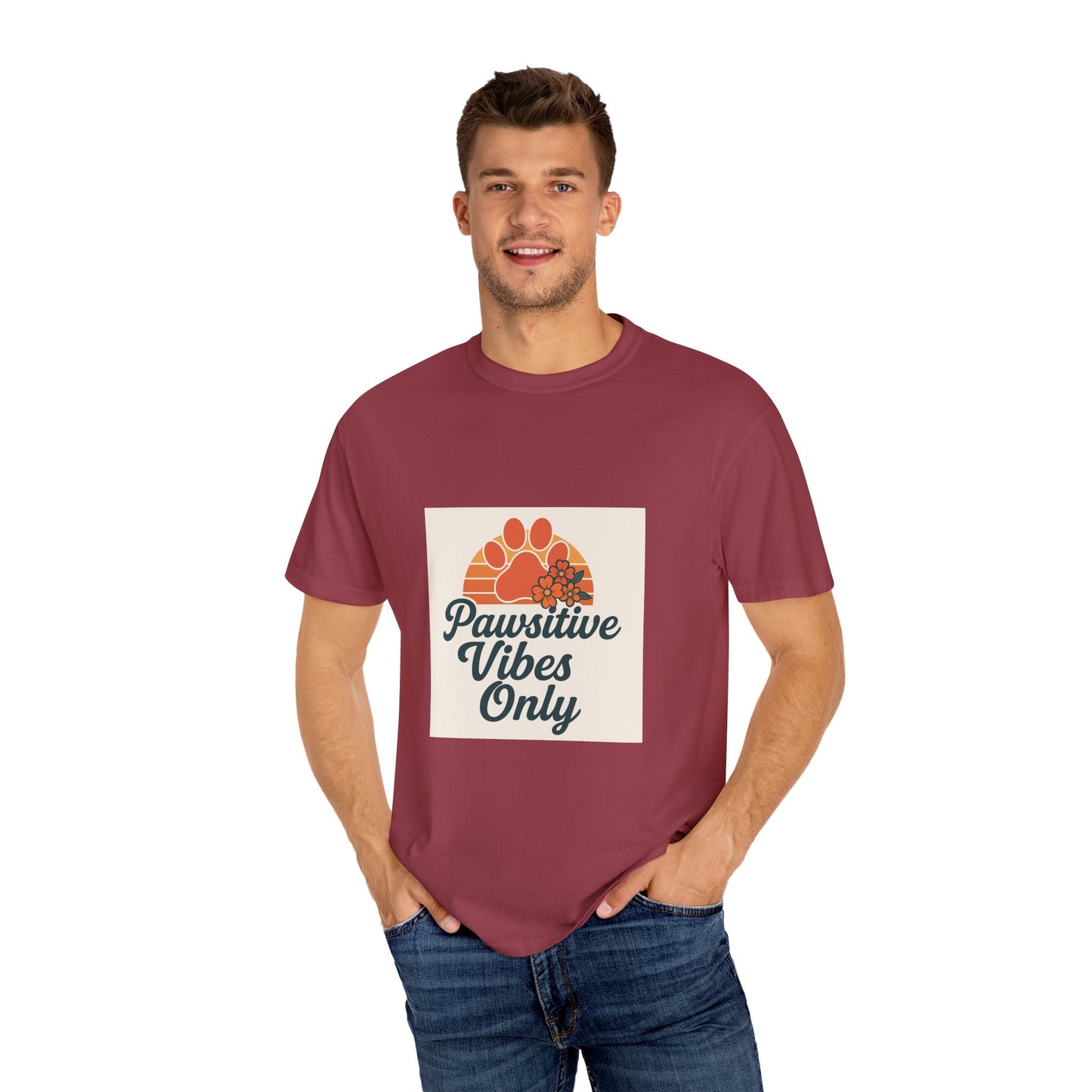 Pawsitive Vibes Only Unisex T-Shirt - Fun Pet Lover Tee