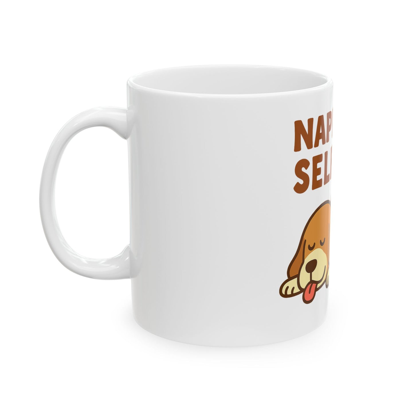 Napping is Self-Care Ceramic Mug - Cute Dog Coffee Cup, Gifts for Dog Lovers, Relaxation Mug, Fun Office Drinkware, Pet Lover's Gift