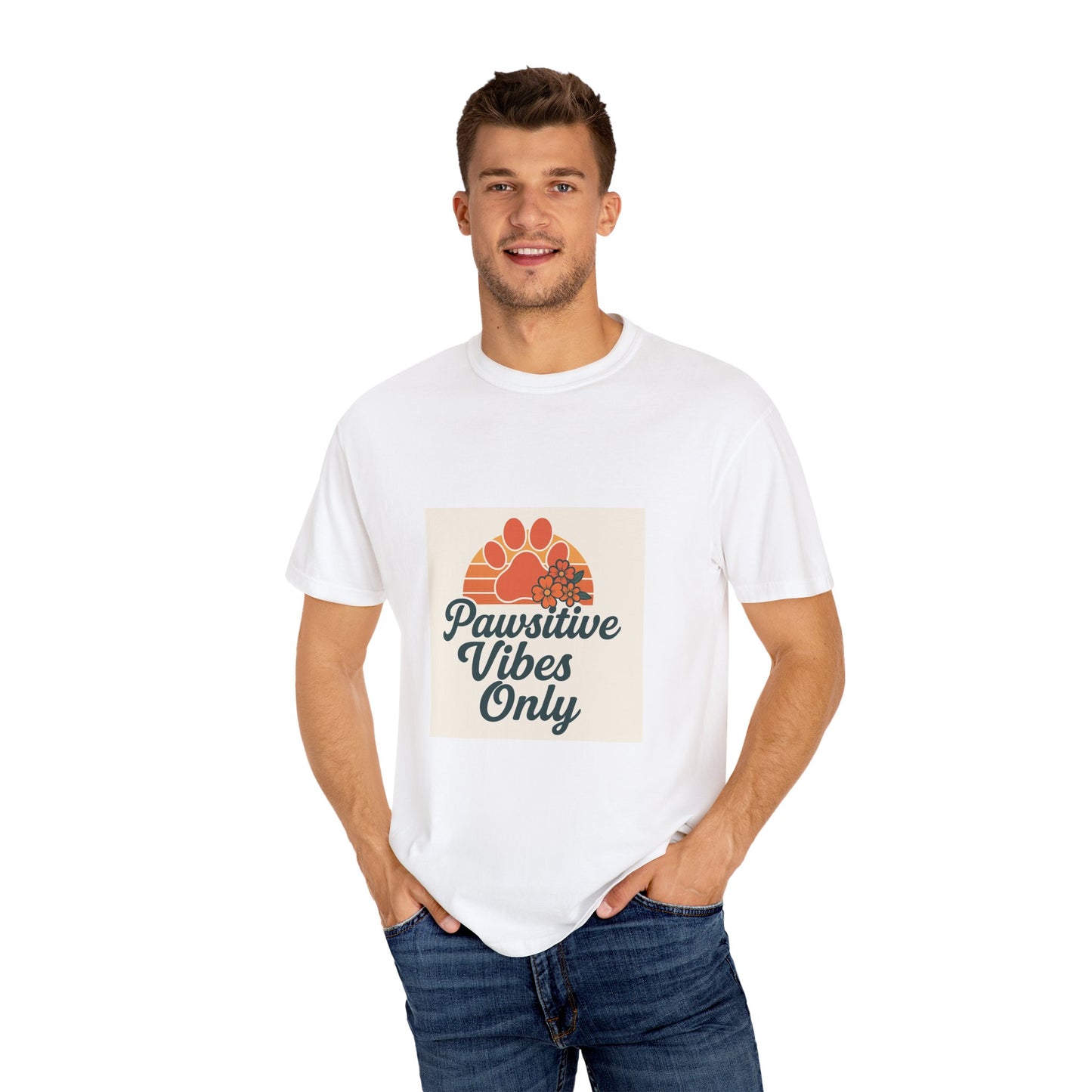 Pawsitive Vibes Only Unisex T-Shirt - Fun Pet Lover Tee