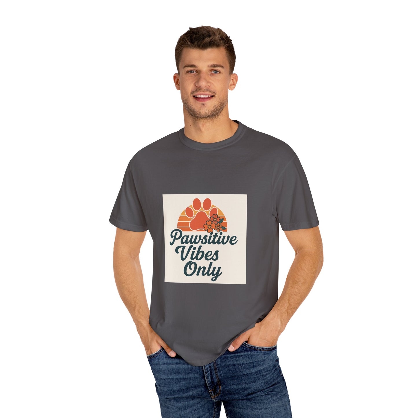 Pawsitive Vibes Only Unisex T-Shirt - Fun Pet Lover Tee