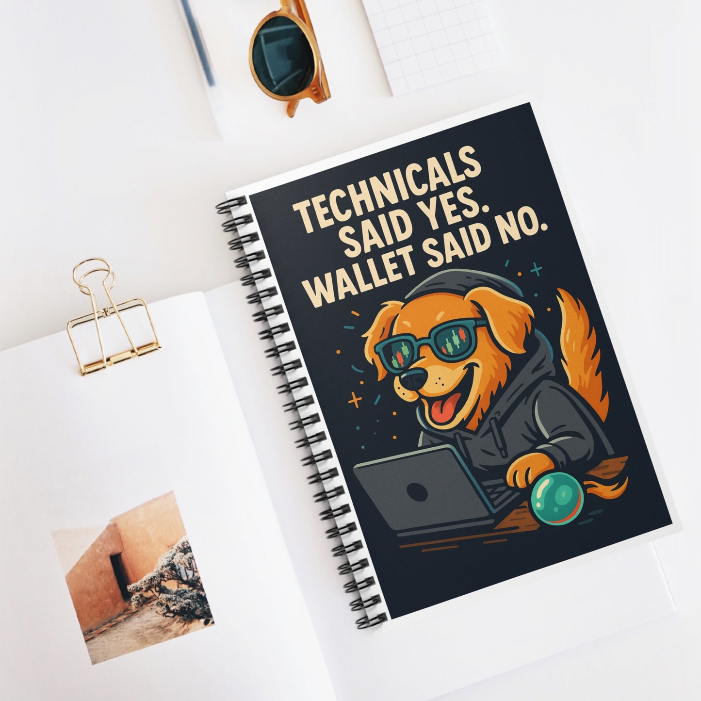Dog-Themed Spiral Notebook for Tech Lovers, Cute Dog Journal, Gift for Pet Owners, Funny Dog Lover Stationery, Humor Notepad