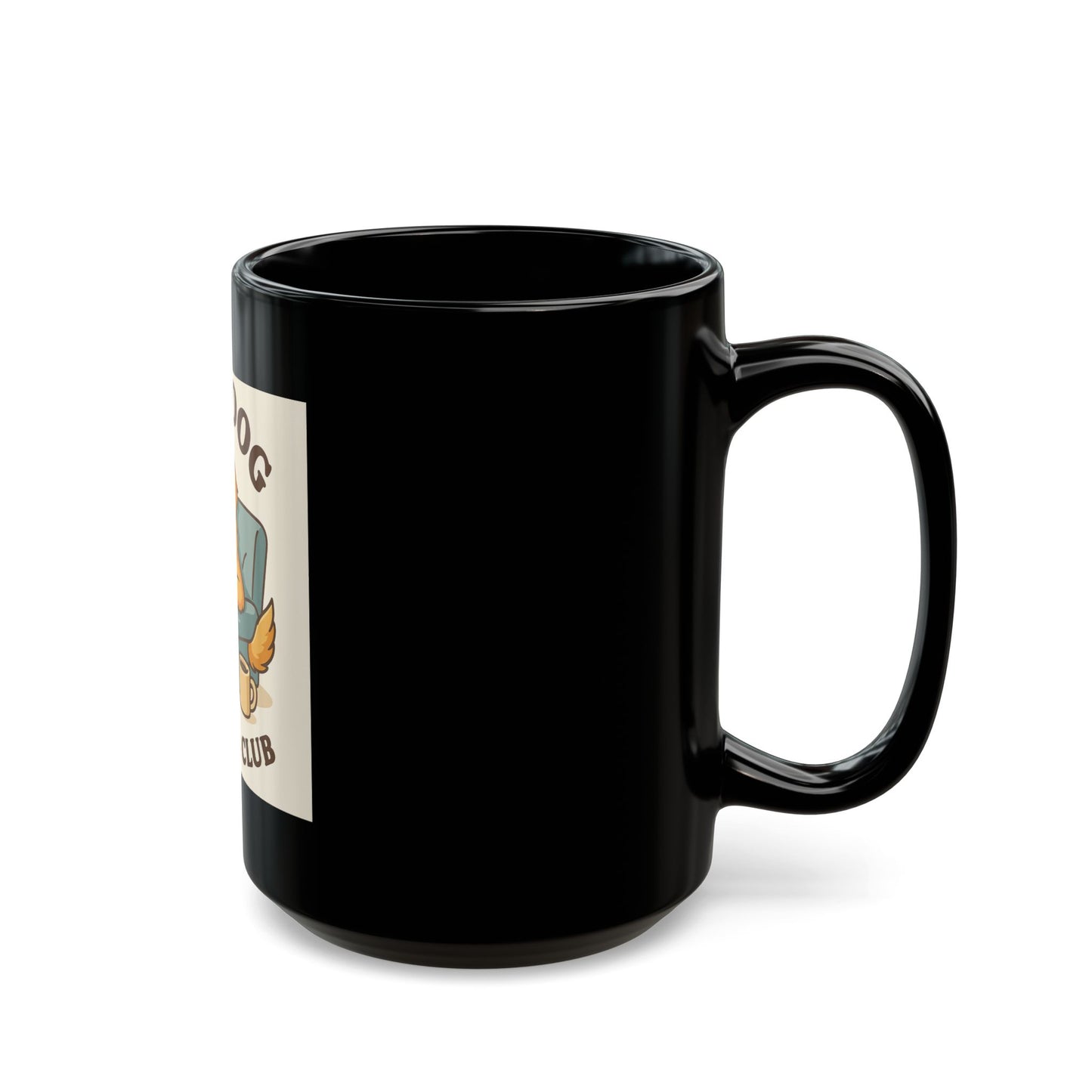 Lazy Dog Club Mug, Black Coffee Mug, Dog Lover Gift, Pet Owner Mug, Funny Dog Mug, Dog Mom Gift, Cozy Home Decor