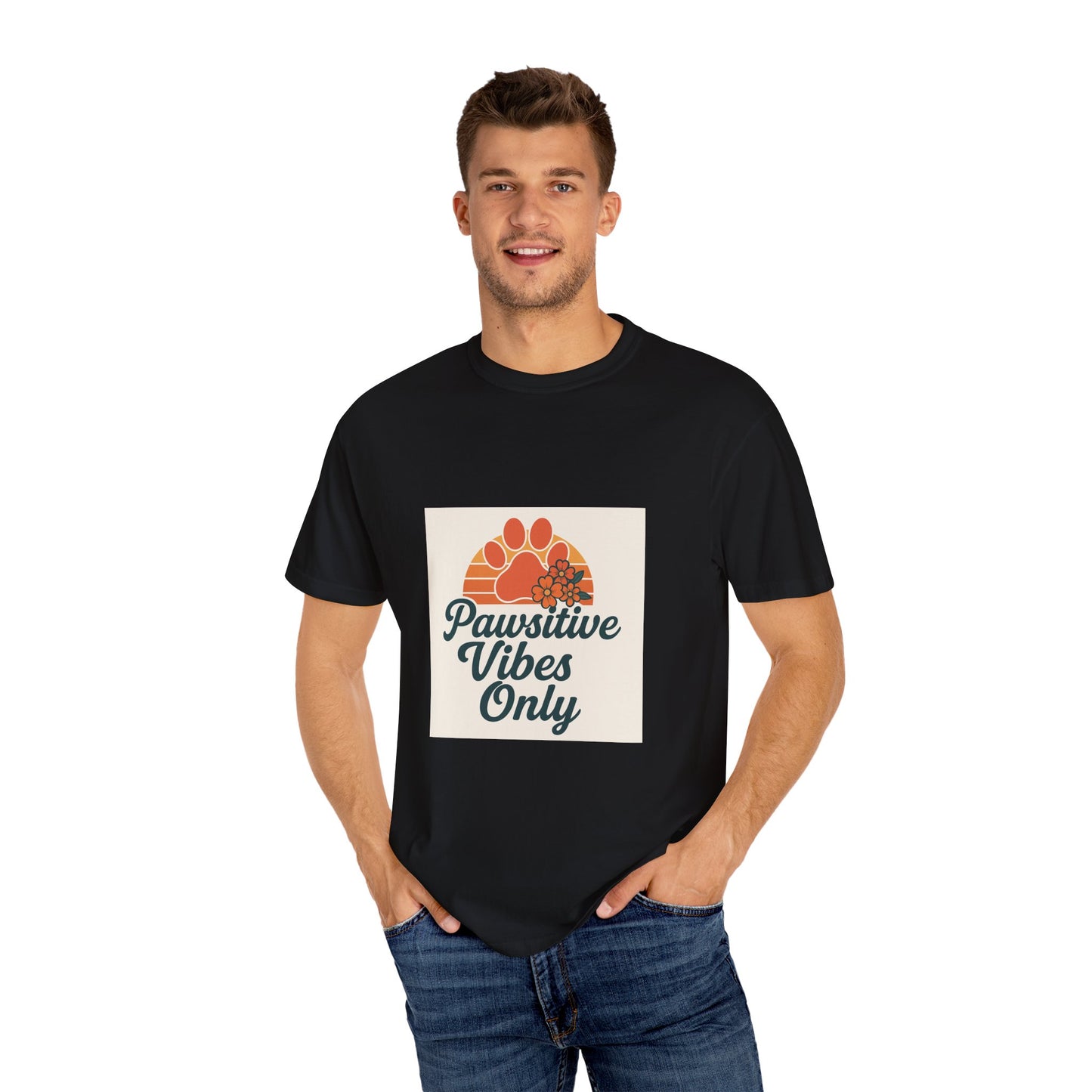 Pawsitive Vibes Only Unisex T-Shirt - Fun Pet Lover Tee