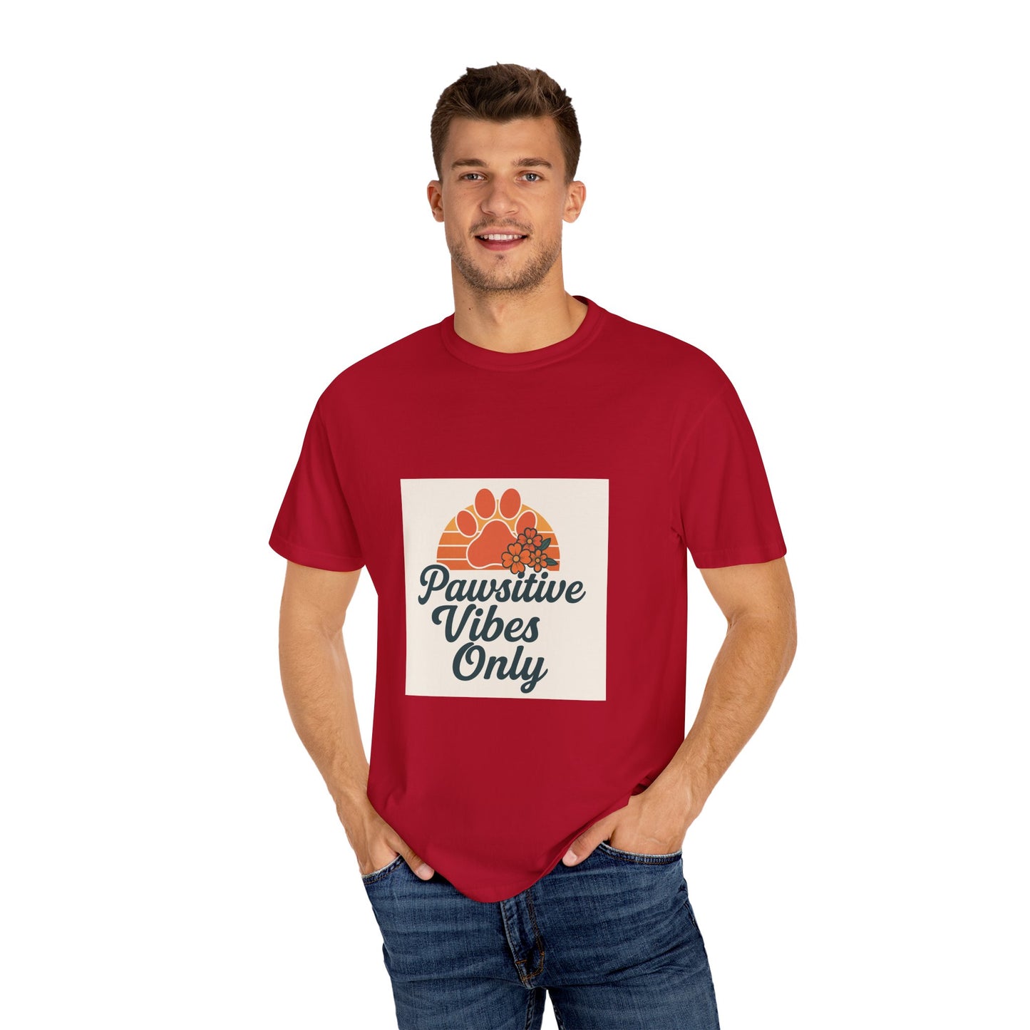 Pawsitive Vibes Only Unisex T-Shirt - Fun Pet Lover Tee