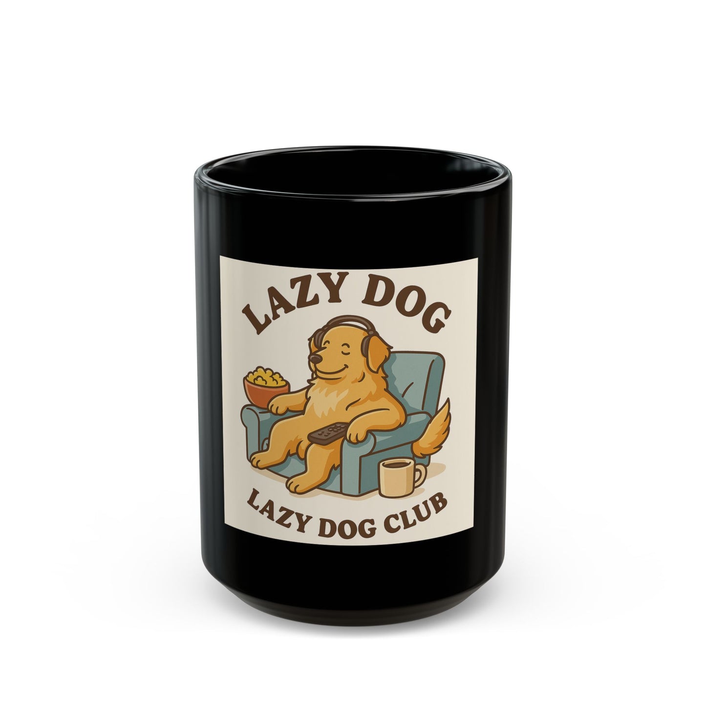 Lazy Dog Club Mug, Black Coffee Mug, Dog Lover Gift, Pet Owner Mug, Funny Dog Mug, Dog Mom Gift, Cozy Home Decor