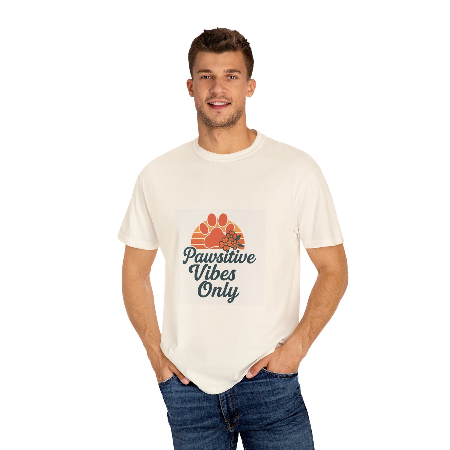 Pawsitive Vibes Only Unisex T-Shirt - Fun Pet Lover Tee