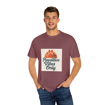 Pawsitive Vibes Only Unisex T-Shirt - Fun Pet Lover Tee