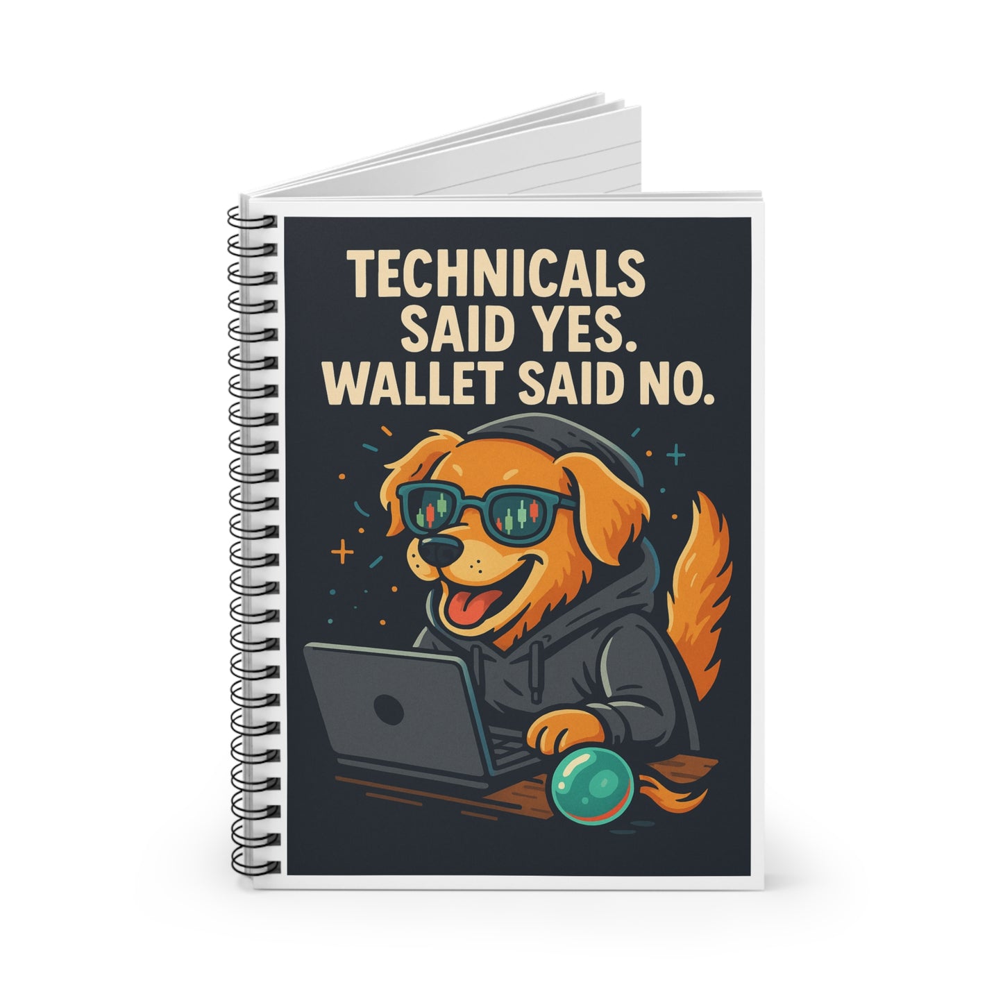 Dog-Themed Spiral Notebook for Tech Lovers, Cute Dog Journal, Gift for Pet Owners, Funny Dog Lover Stationery, Humor Notepad