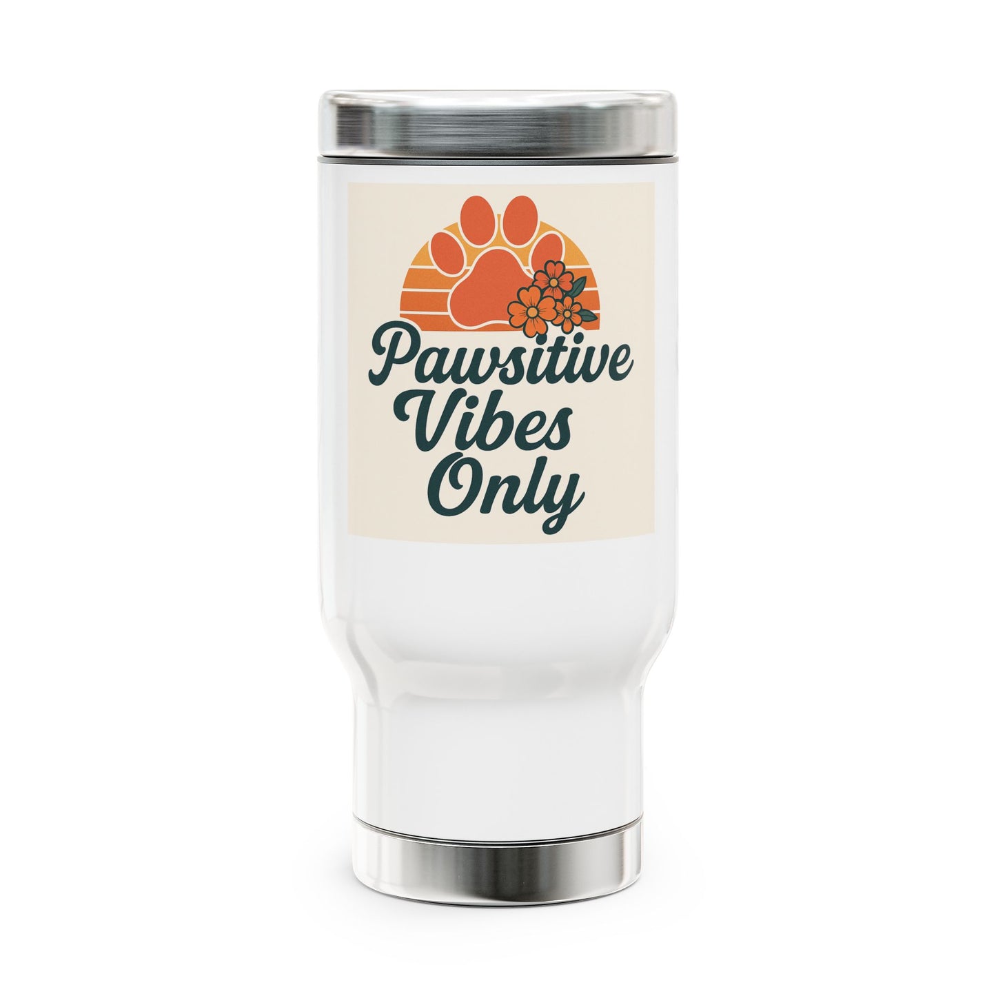 Pawsitive Vibes Travel Mug | Perfect for Pet Lovers, Travel, Coffee, Outdoor Adventures, Gifts