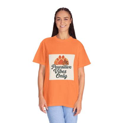 Pawsitive Vibes Only Unisex T-Shirt - Fun Pet Lover Tee