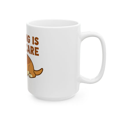 Napping is Self-Care Ceramic Mug - Cute Dog Coffee Cup, Gifts for Dog Lovers, Relaxation Mug, Fun Office Drinkware, Pet Lover's Gift