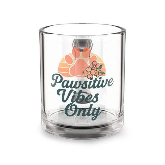 Pawsitive Vibes Only Glass Mug, Coffee Cup, Pet Lover Gift, Cute Mug for Dog Owners, Inspirational Drinkware, Gift for Animal Lovers
